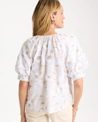Chico's For Sale Alabaster Cotton Metallic Applique Embroidered Top