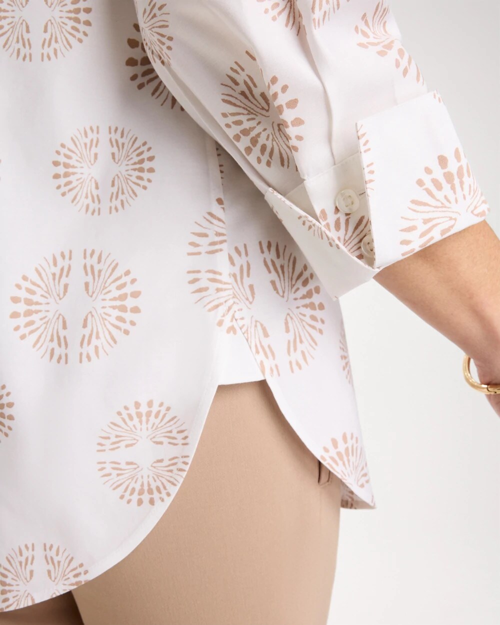 Chico's Outlet Optic White No Iron™ Stretch Stamped Shirt