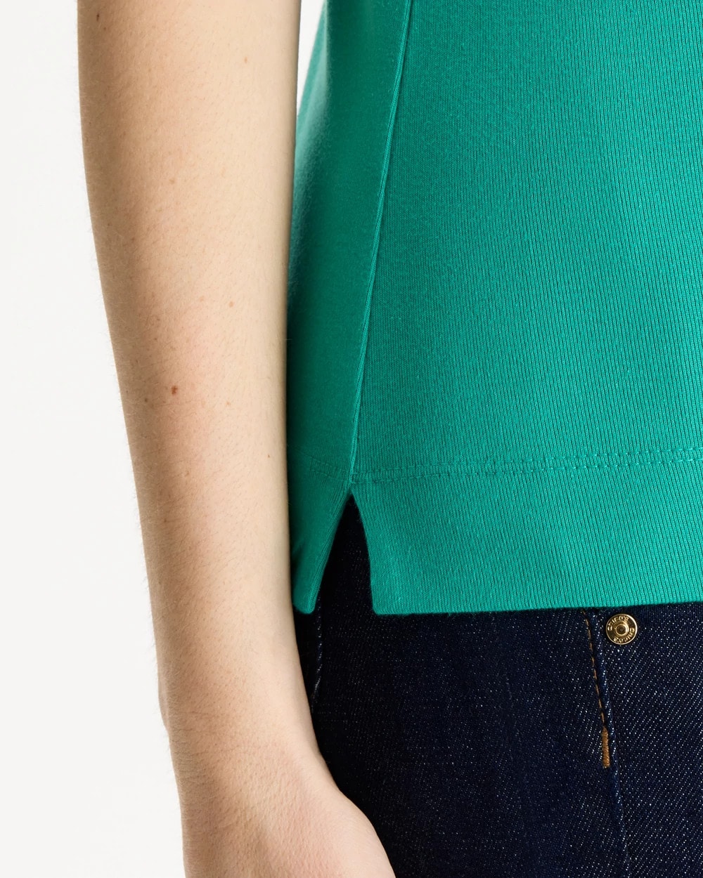 Chico's Discount Topanga Green Pima Elbow Sleeve Tee