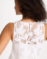 Chico's Sale Alabaster Petal Lace Applique Tank