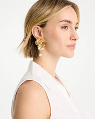 Chico's Discount Gold Filigree Flower Earrings
