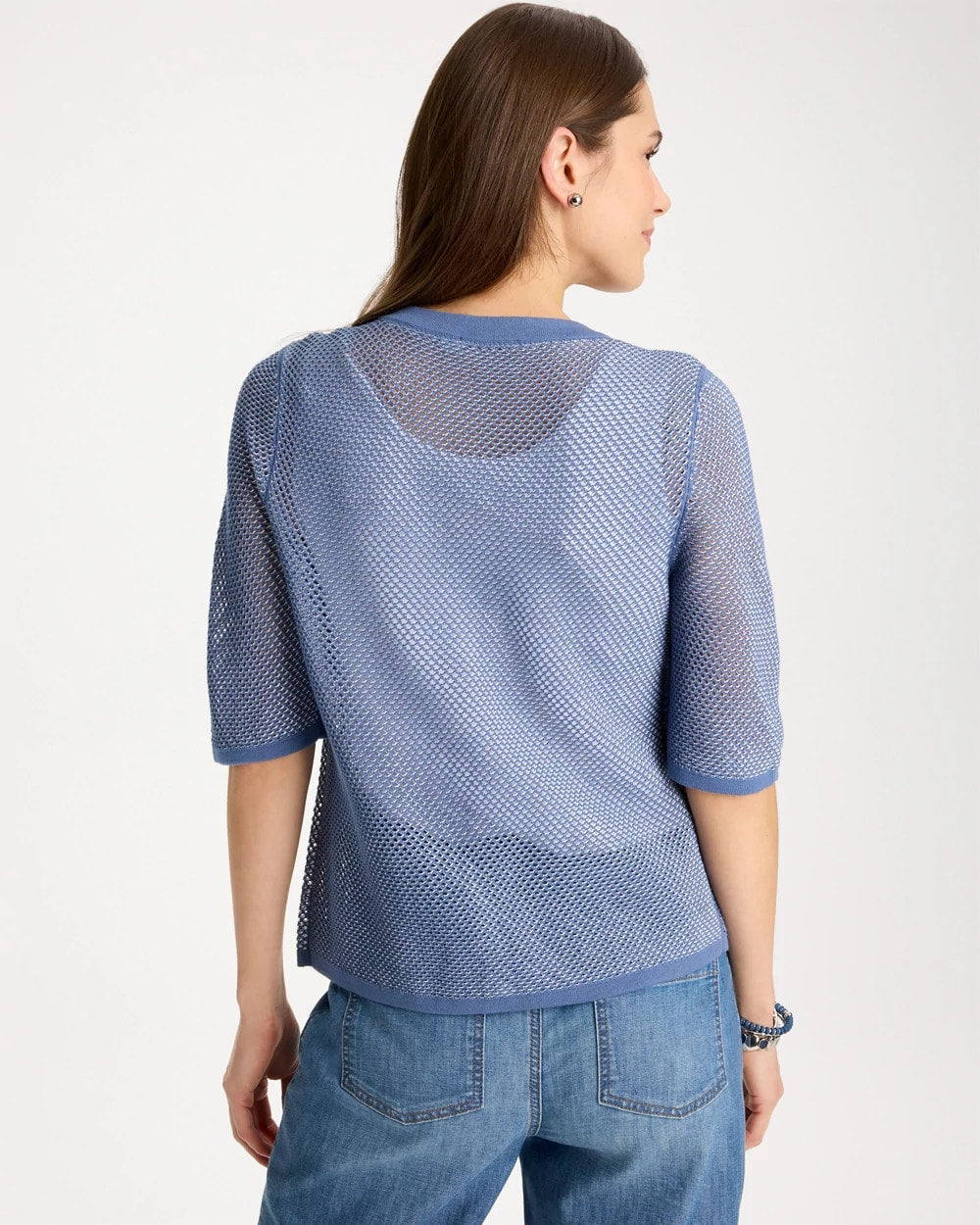 Chico's Sale Blue Haven Mesh Lady Jacket Cardigan