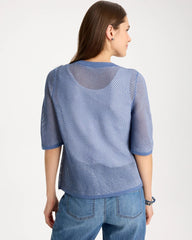 Chico's Sale Blue Haven Mesh Lady Jacket Cardigan