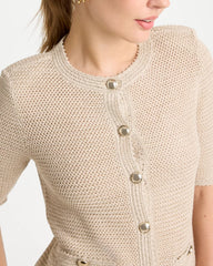 Chico's For Sale Gold Metallic Lady Jacket Cardigan