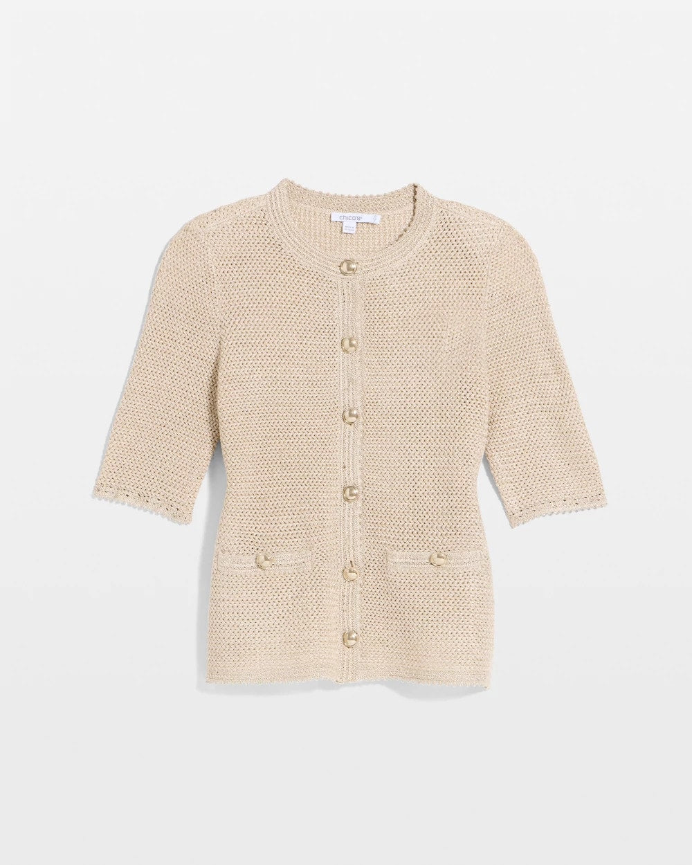 Chico's For Sale Gold Metallic Lady Jacket Cardigan