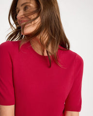 Chico's On Sale Cherry Lush Ella Short-Sleeve Sweater