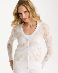 Chico's Online Alabaster Burnout Button-Front Cardigan