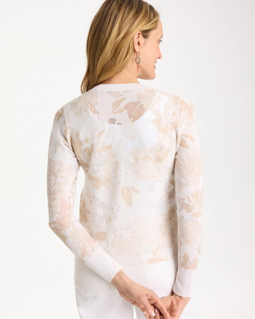Chico's Online Alabaster Burnout Button-Front Cardigan