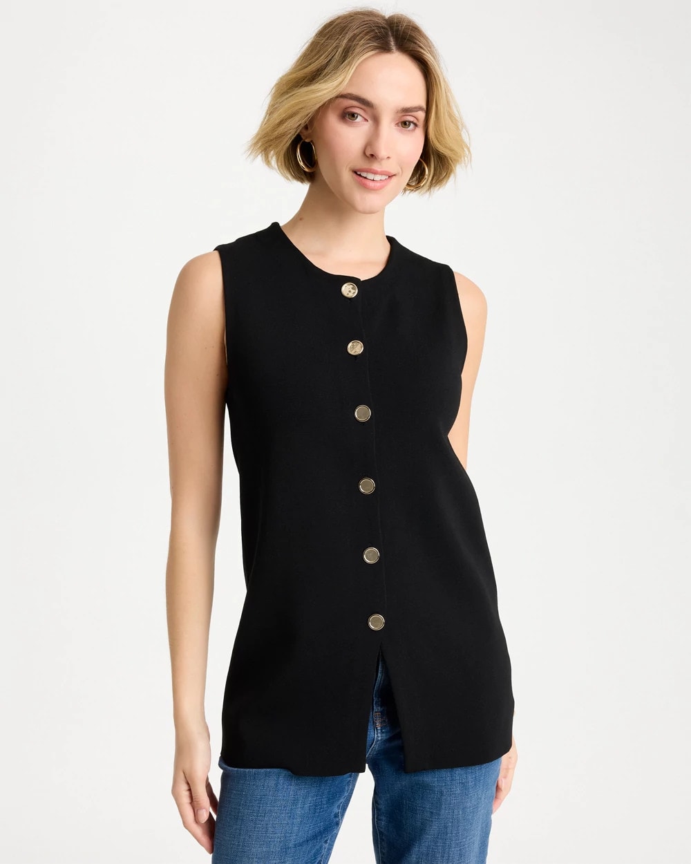 Chico's For Sale Black Refined Crewneck Sweater Vest