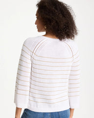 Chico's Online Alabaster Metallic Striped Pullover Sweater