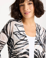 Chico's Discount Black Vacay Leaf Summer Romance Cardigan