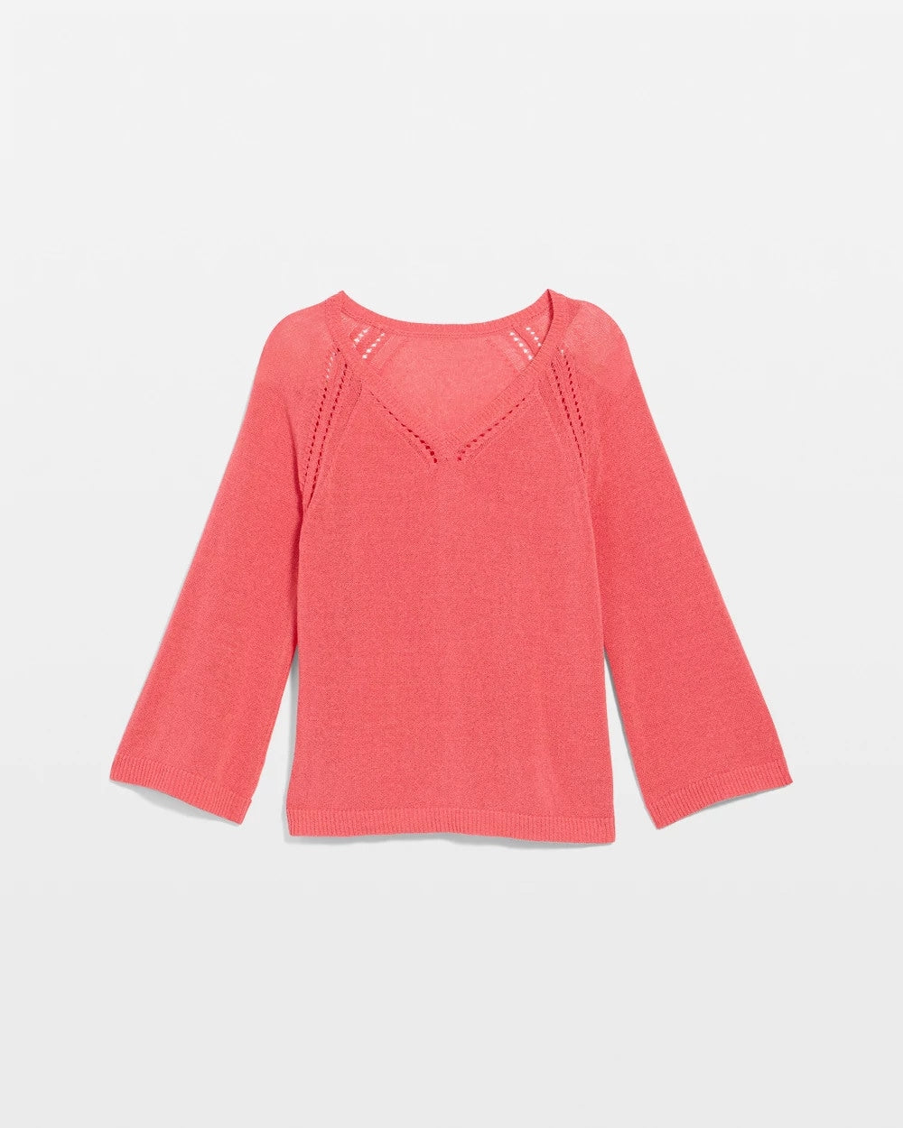 Chico's Sale Calypso Coral Cotton-Blend Pullover Sweater