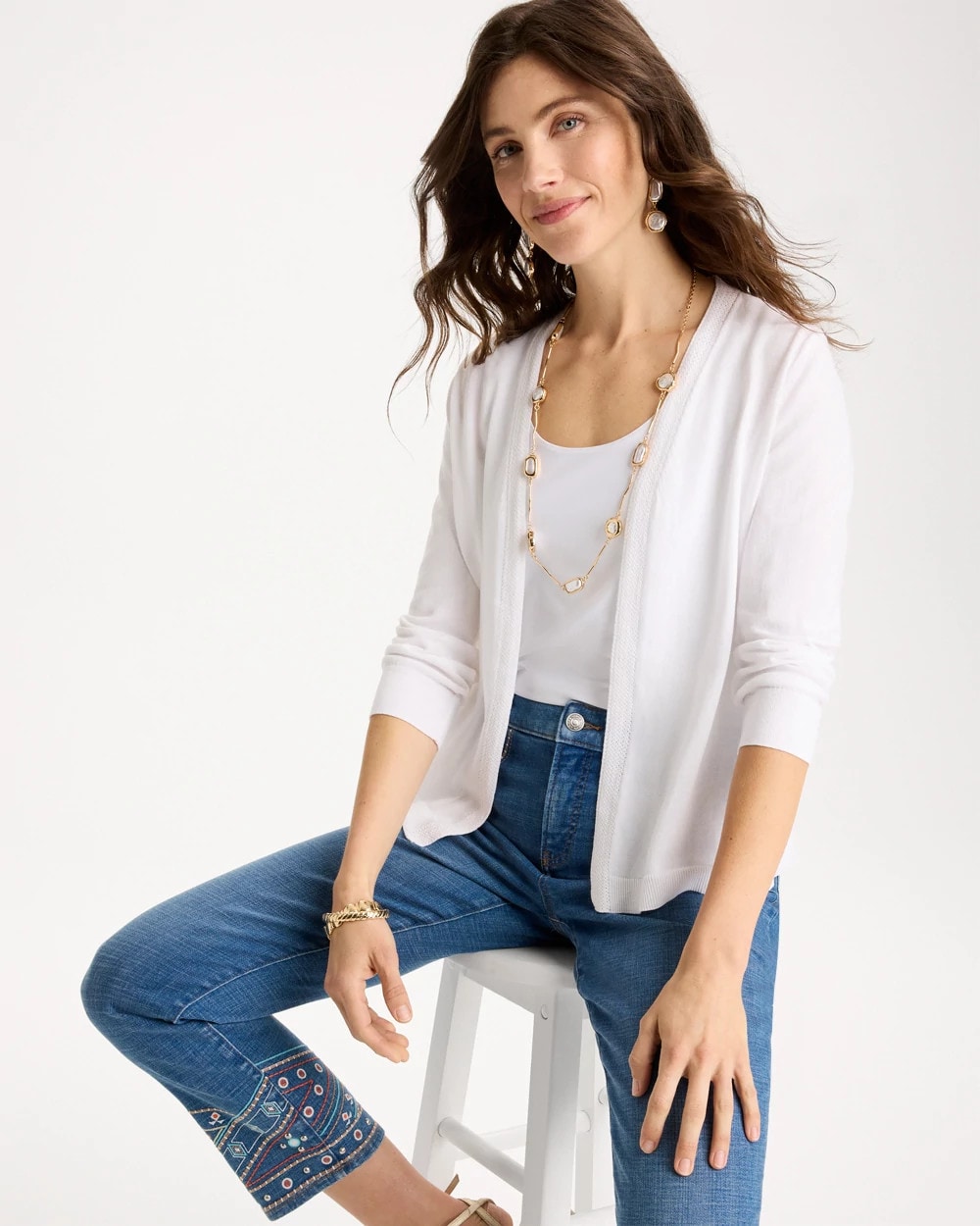 Chico's Outlet Alabaster Summer Romance Cardigan