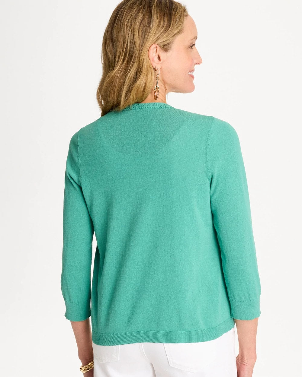 Chico's On Sale Green Clover Summer Romance Cardigan