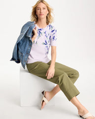 Chico's Online Orchid Mist Ella Short-Sleeve Orchid Sweater