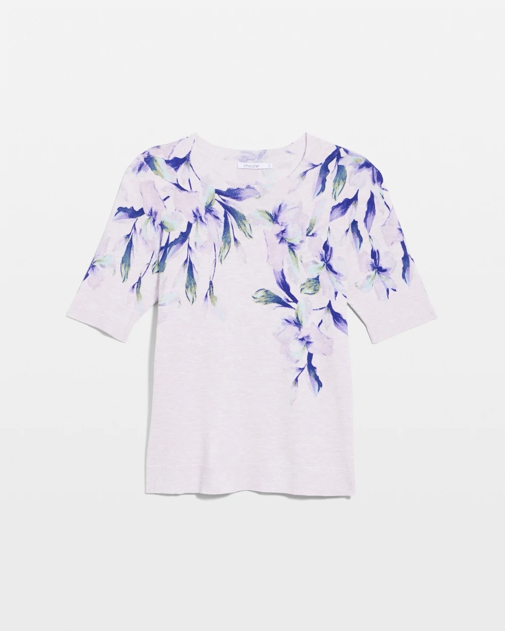 Chico's Online Orchid Mist Ella Short-Sleeve Orchid Sweater