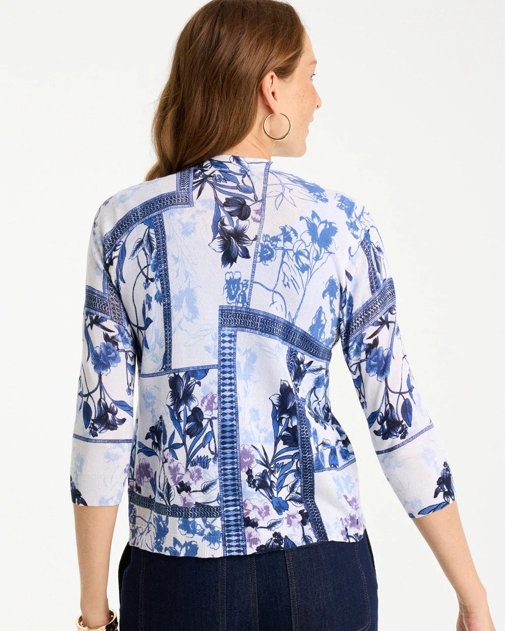 Chico's Outlet Alabaster Summer Romance Botanical Cardigan