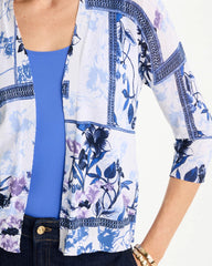 Chico's Outlet Alabaster Summer Romance Botanical Cardigan