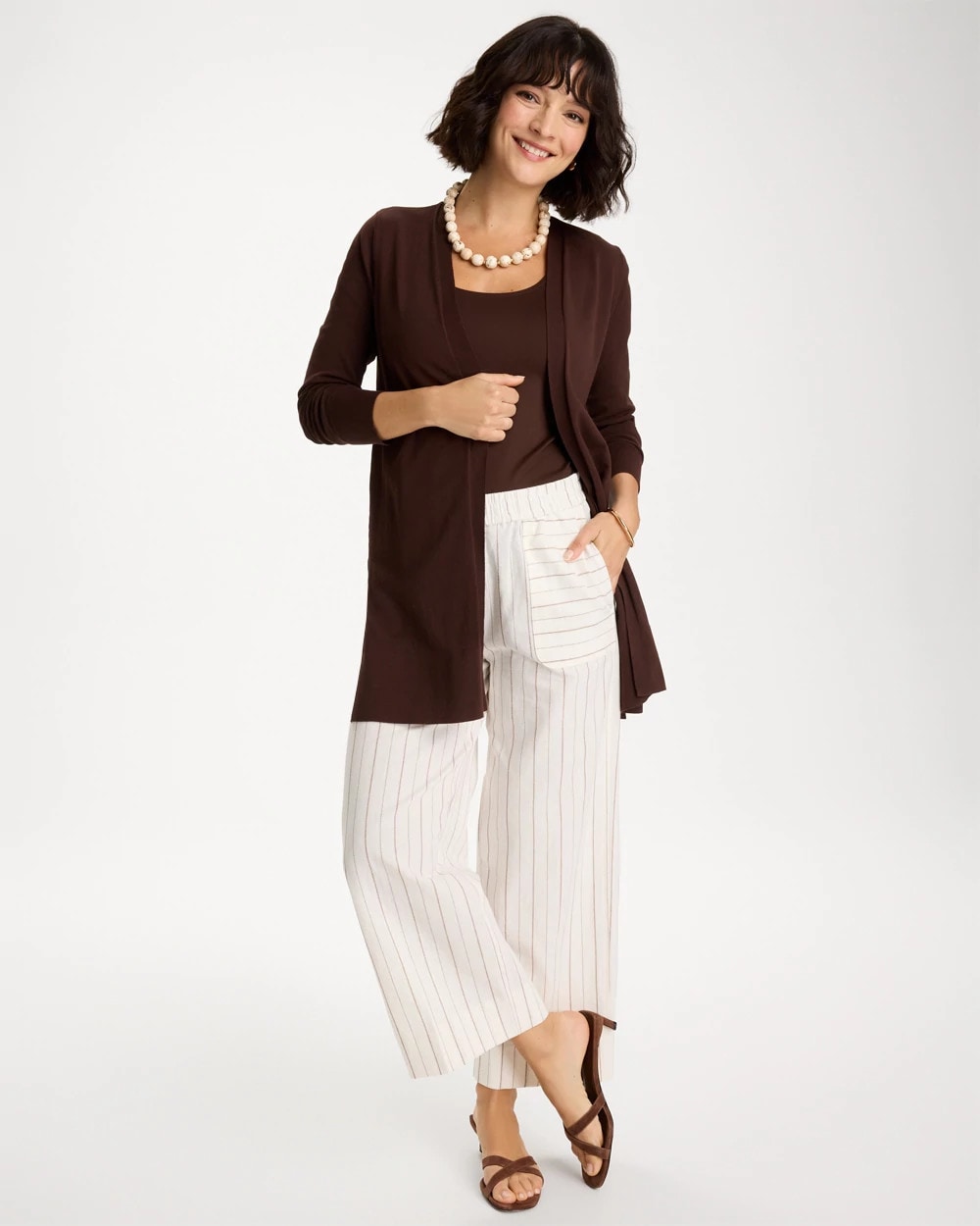 Chico's On Sale Deep Brown Summer Romance Cardigan