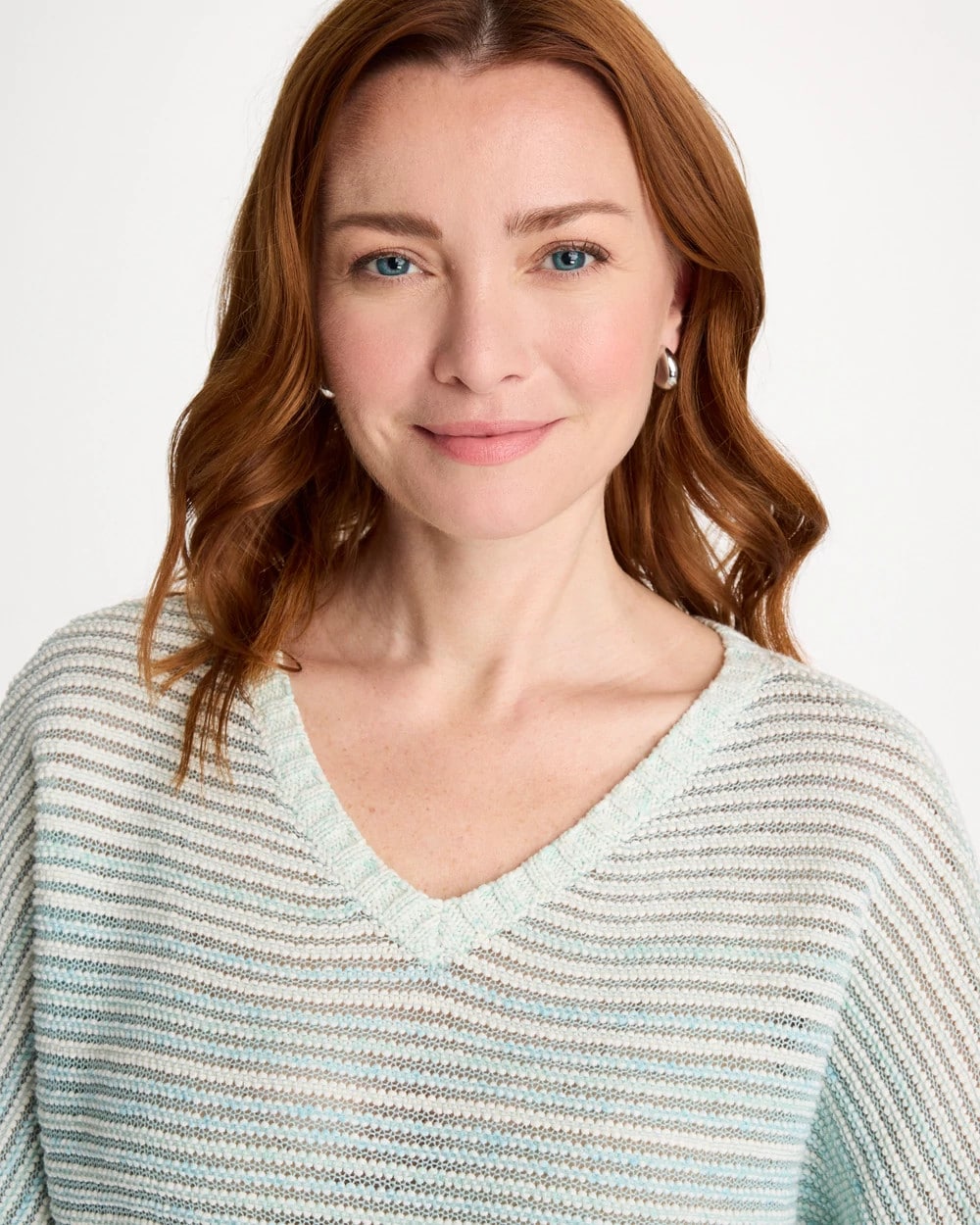 Chico's Sale Passport Blue Space Dyed Pullover Sweater