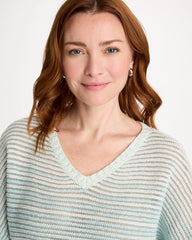 Chico's Sale Passport Blue Space Dyed Pullover Sweater