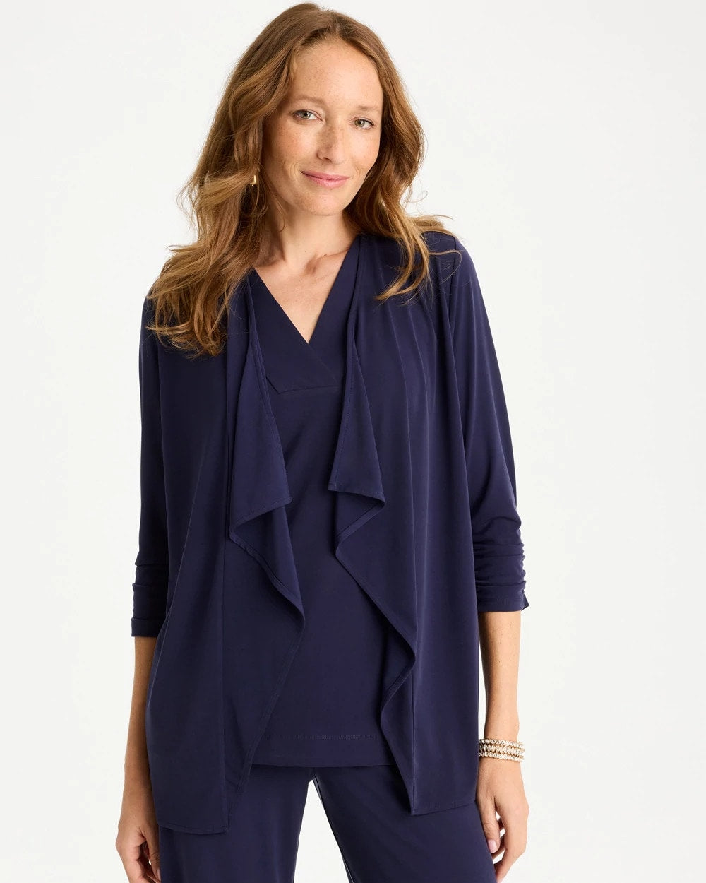 Chico's For Sale Passport Blue Travelers™ Knit Fly Away Cardigan