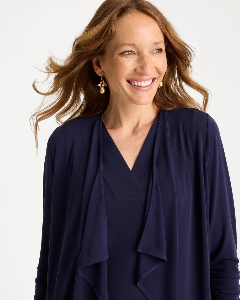 Chico's For Sale Passport Blue Travelers™ Knit Fly Away Cardigan