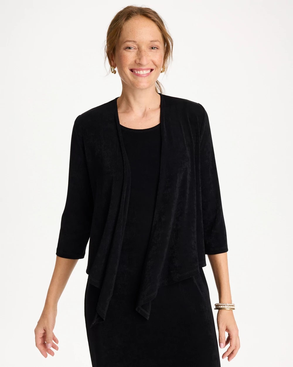 Chico's Online Travelers Black Travelers™ Drape Tie-Front Cardigan