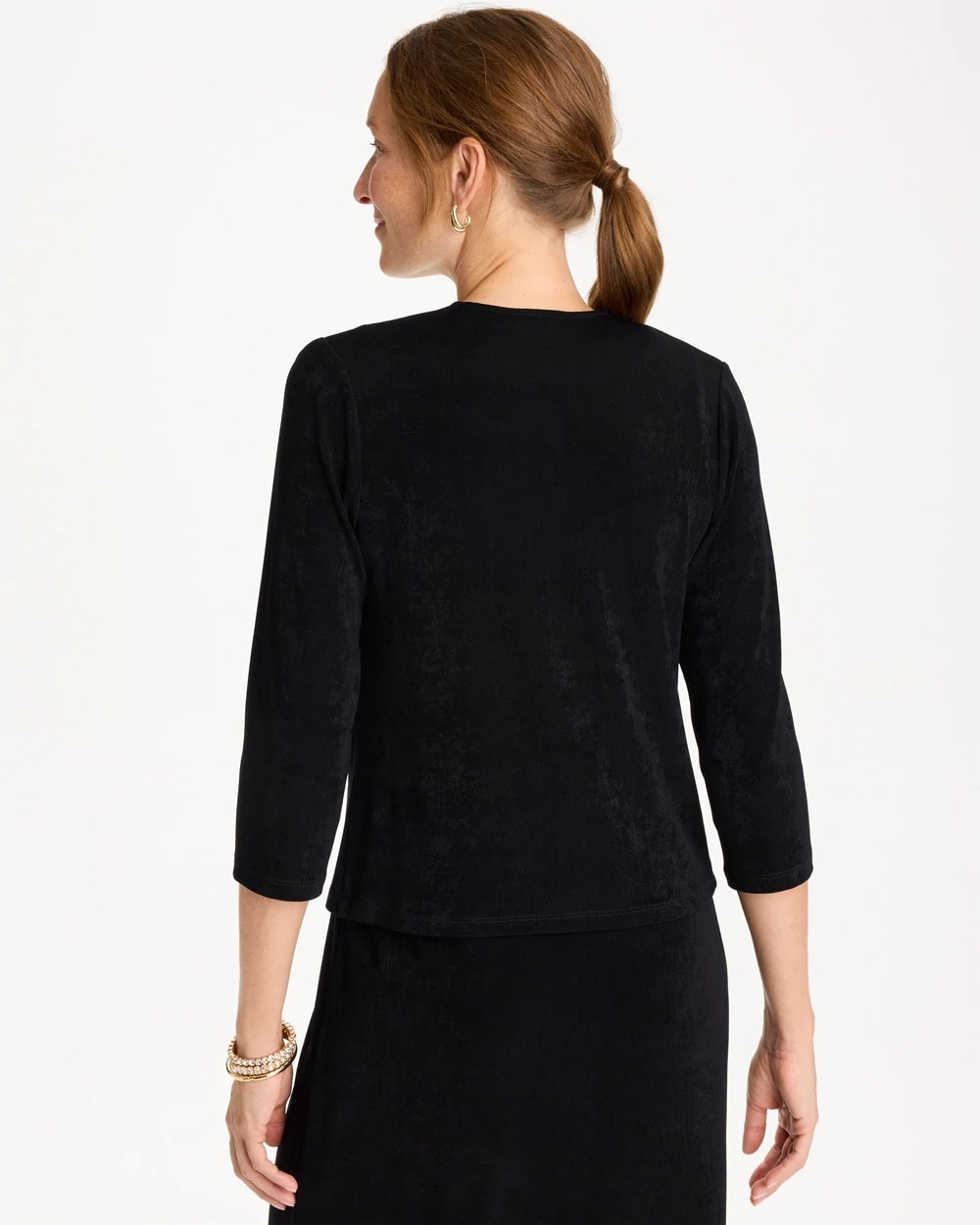Chico's Online Travelers Black Travelers™ Drape Tie-Front Cardigan