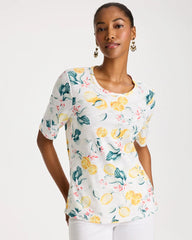 Chico's Online Limon Cotton Slub Printed Tee
