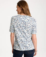 Chico's For Sale Bondi Blue Cotton Slub Printed Tee