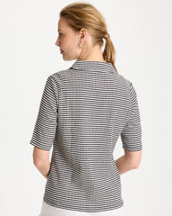 Chico's Online Black Gingham Textured Camp Tee