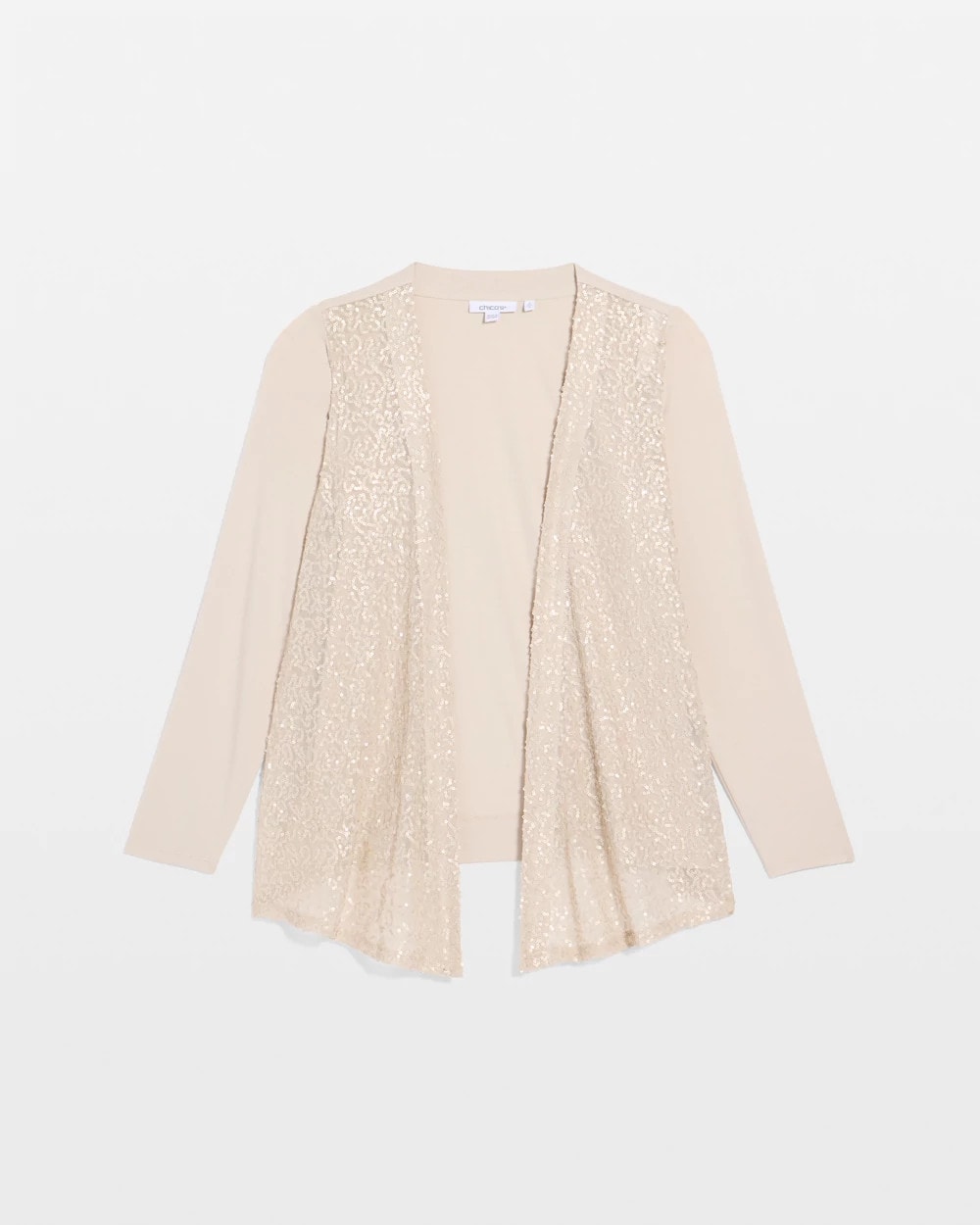 Chico's Discount Smokey Taupe Knit Sequin Cardigan