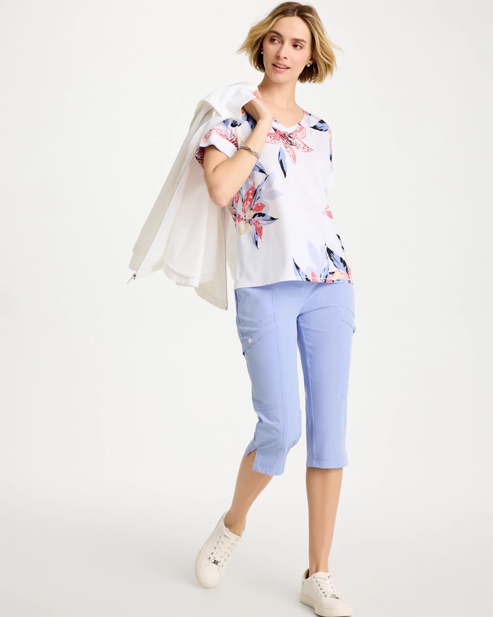 Chico's Outlet Calypso Coral Zenergy® Lily Drop Shoulder Tee
