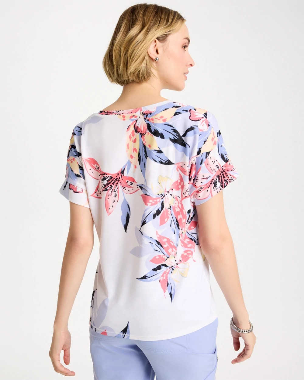 Chico's Outlet Calypso Coral Zenergy® Lily Drop Shoulder Tee