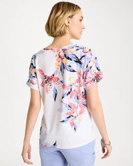 Chico's Outlet Calypso Coral Zenergy® Lily Drop Shoulder Tee