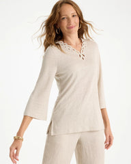 Chico's Online River Rock Embroidered Linen Tee