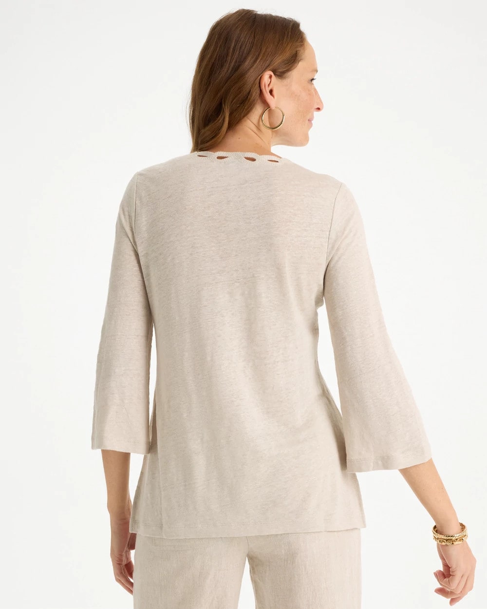 Chico's Online River Rock Embroidered Linen Tee