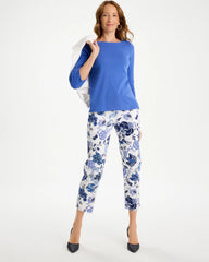 Chico's Sale Amparo Blue Pima 3/4 Sleeve Tee