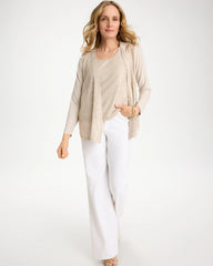 Chico's Outlet Smokey Taupe Knit Sequin Tank
