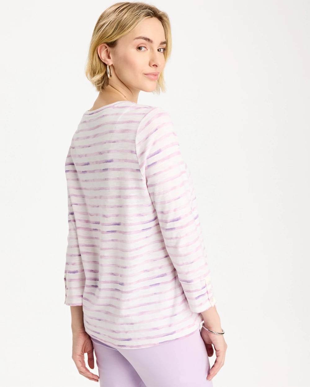 Chico's Discount Pale Sweet Pea Palermo Cotton Slub Tee
