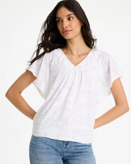 Chico's Sale Alabaster Burnout Floral Tee