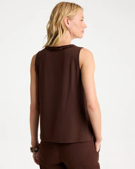 Chico's Discount Deep Brown Jersey Satin Tank Top