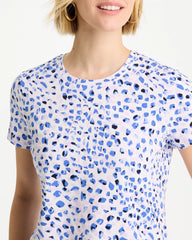 Chico's For Sale Amparo Blue Murano Cotton Stretch Cap Sleeve Tee
