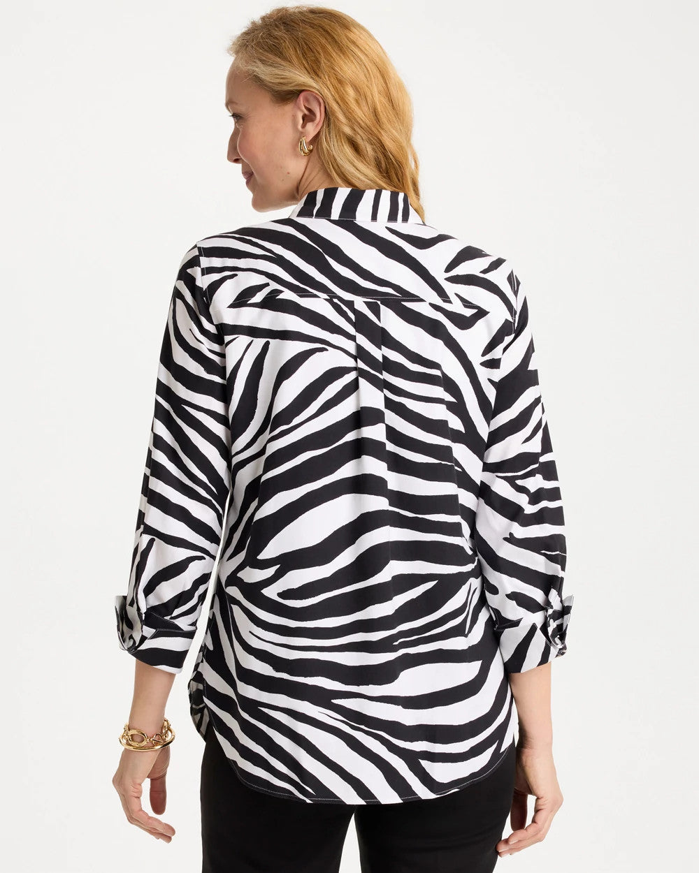 Chico's Outlet Black No Iron™ Stretch Animal Print Shirt