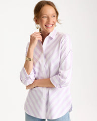 Chico's Discount Orchid Mist No Iron™ Stretch Striped Shirt