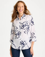 Chico's Sale Passport Blue No Iron™ Linen Amalfi Shirt