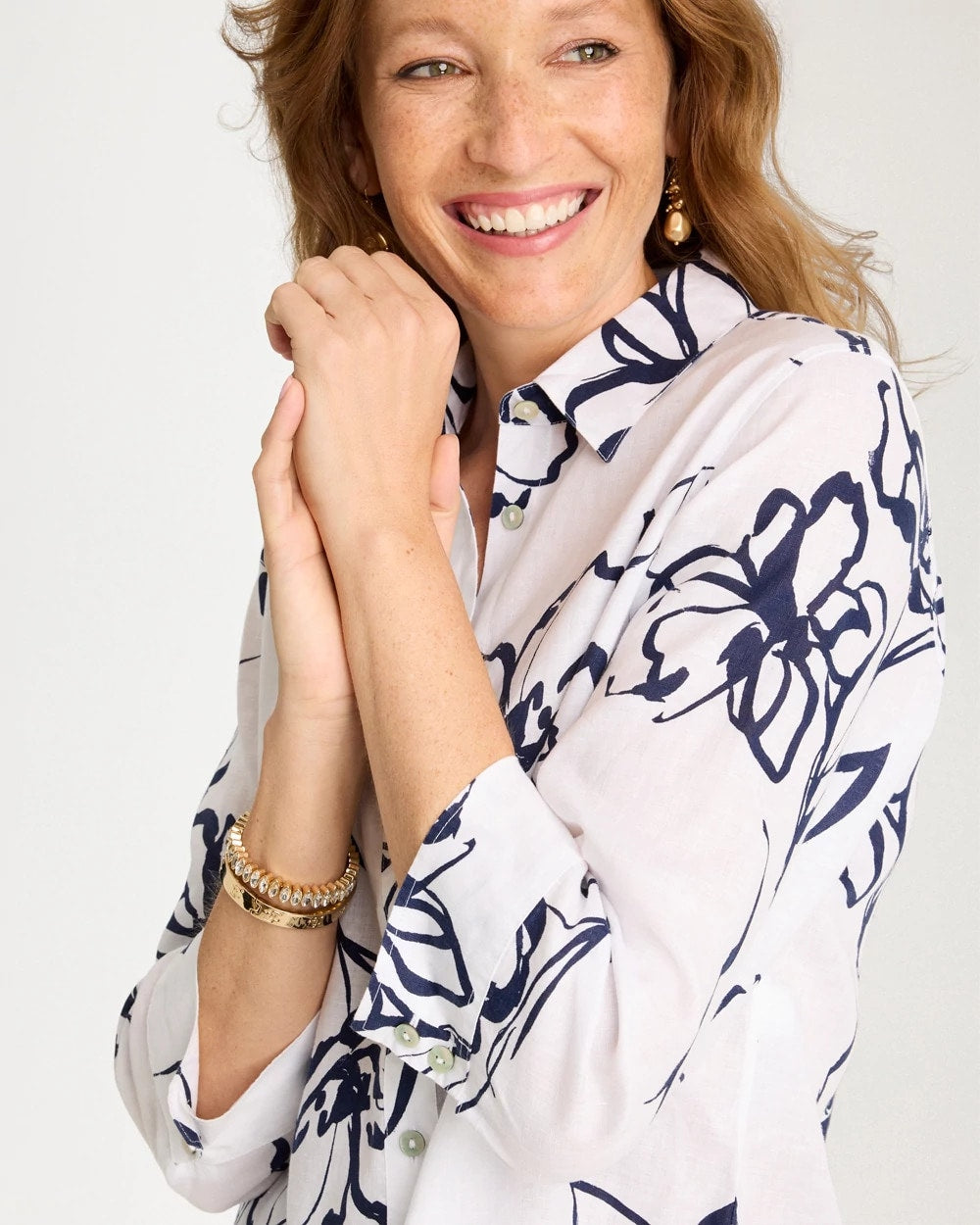 Chico's Sale Passport Blue No Iron™ Linen Amalfi Shirt