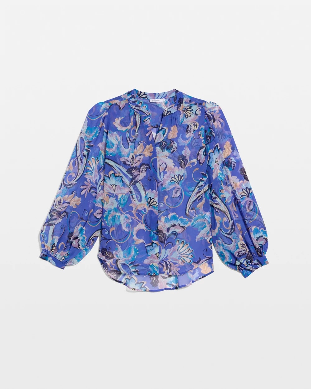 Chico's Online Amparo Blue Georgette Paisley Blouse