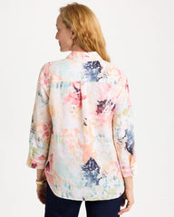 Chico's Online Calypso Coral No Iron™ Linen Printed Shirt